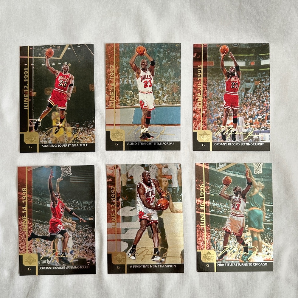 Michael Jordan Oversized 6-Card Set | 1990s Upper Deck Gatorade | RARE VINTAGE!